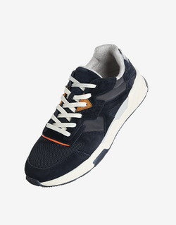 Retro Athletic Sneakers - Navy Blue & Grey