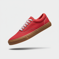 Classic Skate Shoes - Red with Gum Sole - New Image