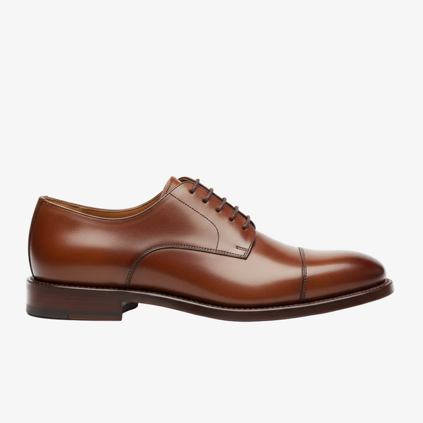 Brown leather oxford formal dress shoe
