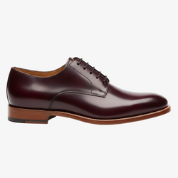 Burgundy leather derby formal dress shoe
