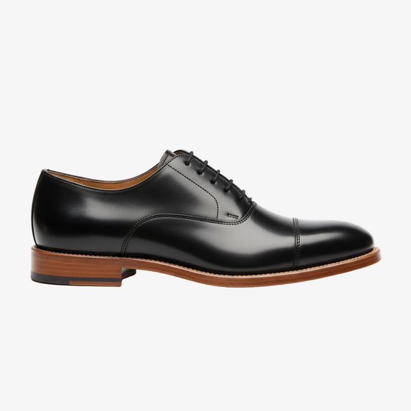 Black leather oxford formal dress shoe